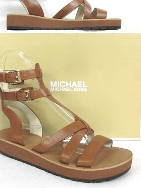 Michael Kors Leather Strappy flat Sandals 5.5